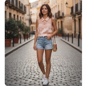 Cropped Lace Top, Size S